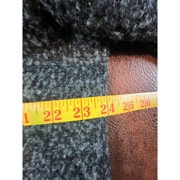 Susan Graver Large Black Tweed Coat Faux Leather Collar (discounted for collar) - Picture 4 of 8